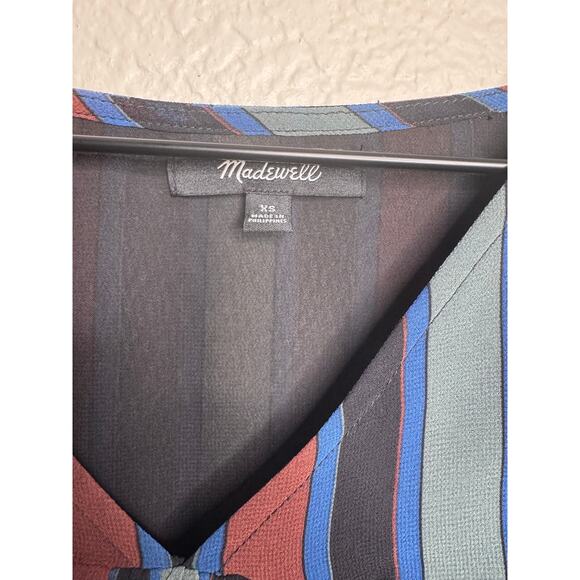 Madewell Sheer-Sleeve Top in Academy Stripe - Picture 6 of 9